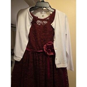 Girls Dress And Sweater Set Sizes 10 (Dress), 16 (Sweater)